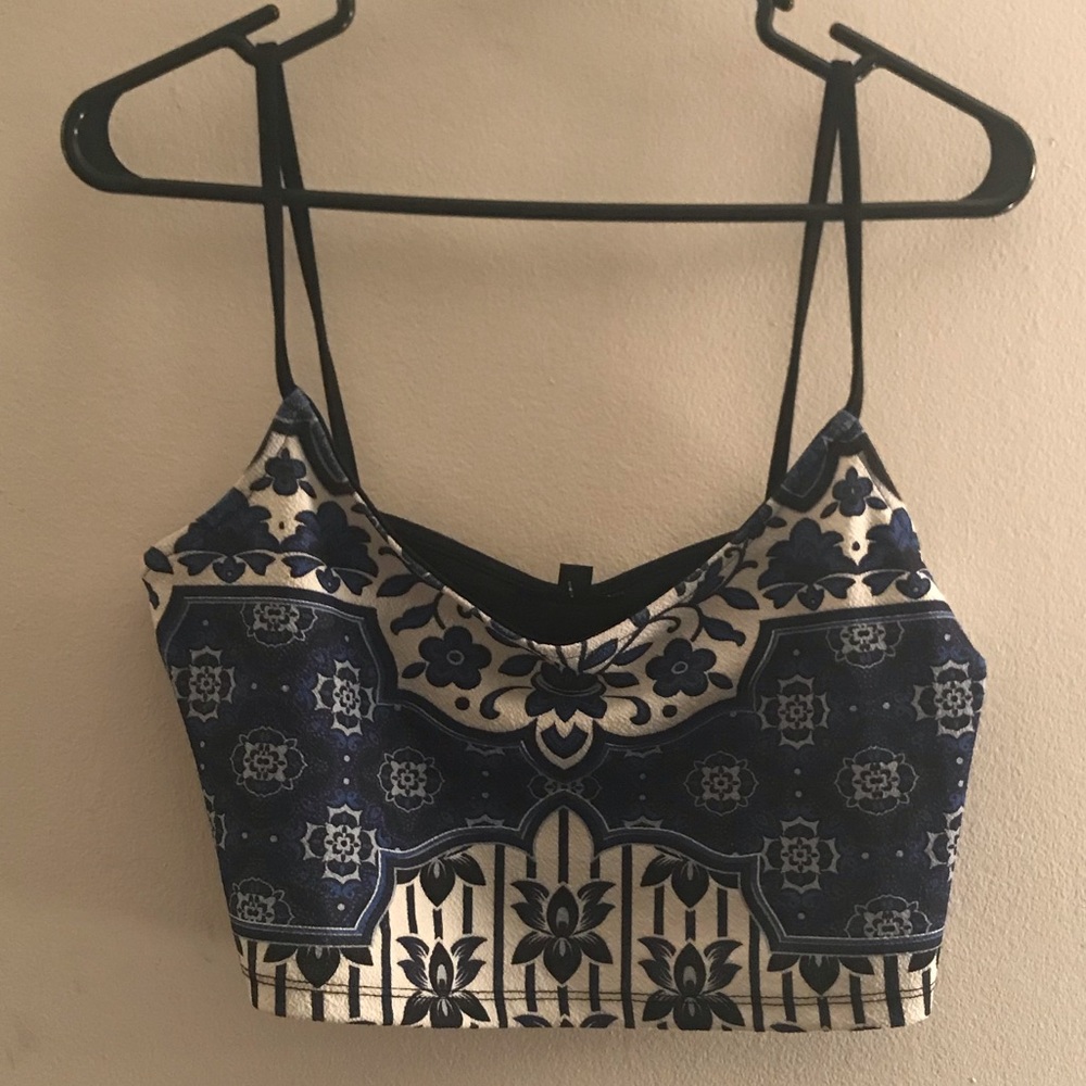 Floral Blues Crop Top